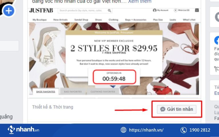 Làm sao để thêm nút gửi tin nhắn vào Quảng cáo Facebook?